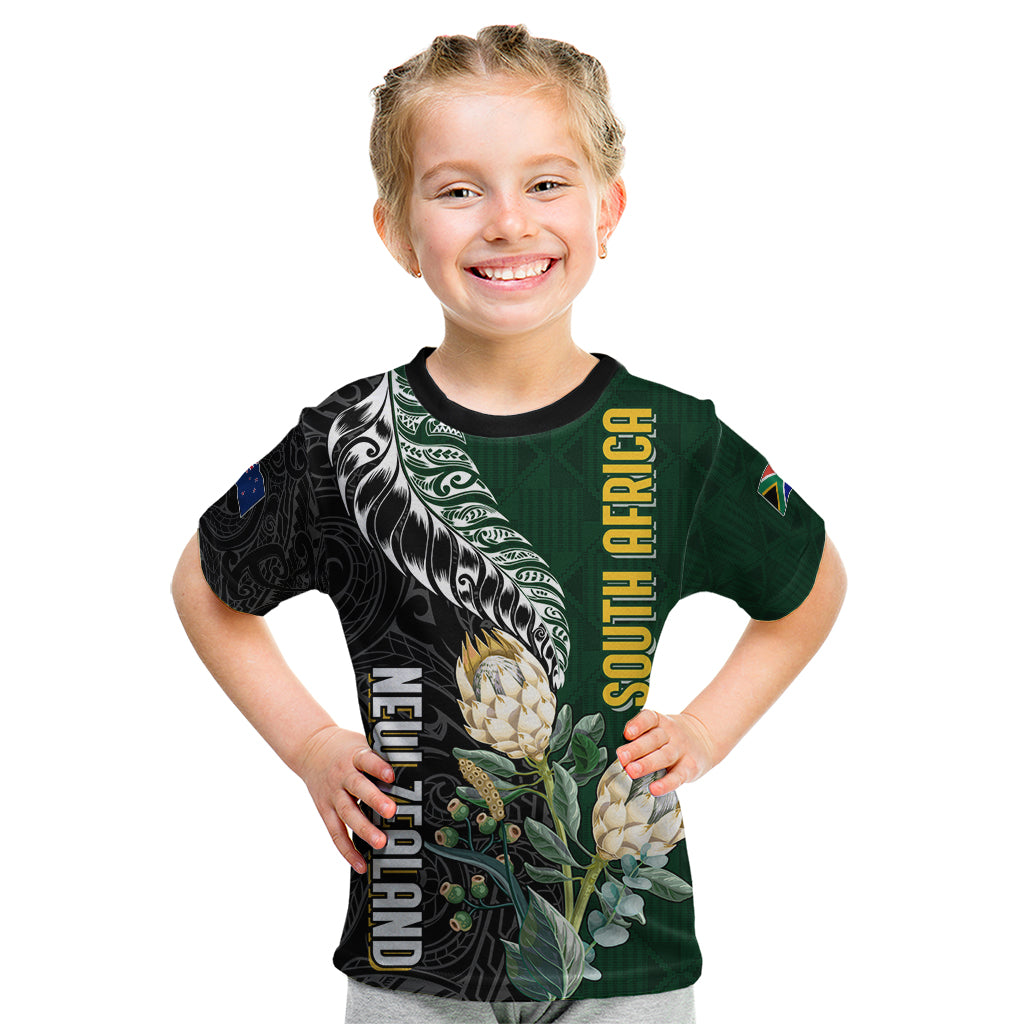 Custom South Africa Mix New Zealand Rugby 2023 Kid T Shirt World Cup Greatest Rivalry - Wonder Print Shop