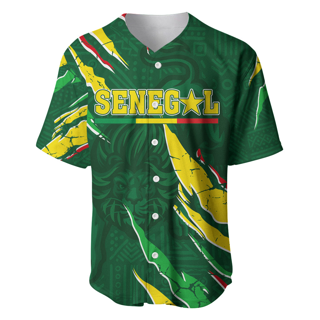 Custom Senegal Football Baseball Jersey Nations Cup 2024 Tranga Lions LT7 - Wonder Print Shop