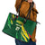 Custom Senegal Football Leather Tote Bag Nations Cup 2024 Tranga Lions - Wonder Print Shop