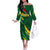 Custom Senegal Football Off The Shoulder Long Sleeve Dress Nations Cup 2024 Tranga Lions - Wonder Print Shop