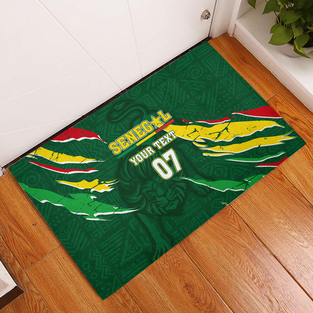 Custom Senegal Football Rubber Doormat Nations Cup 2024 Tranga Lions - Wonder Print Shop