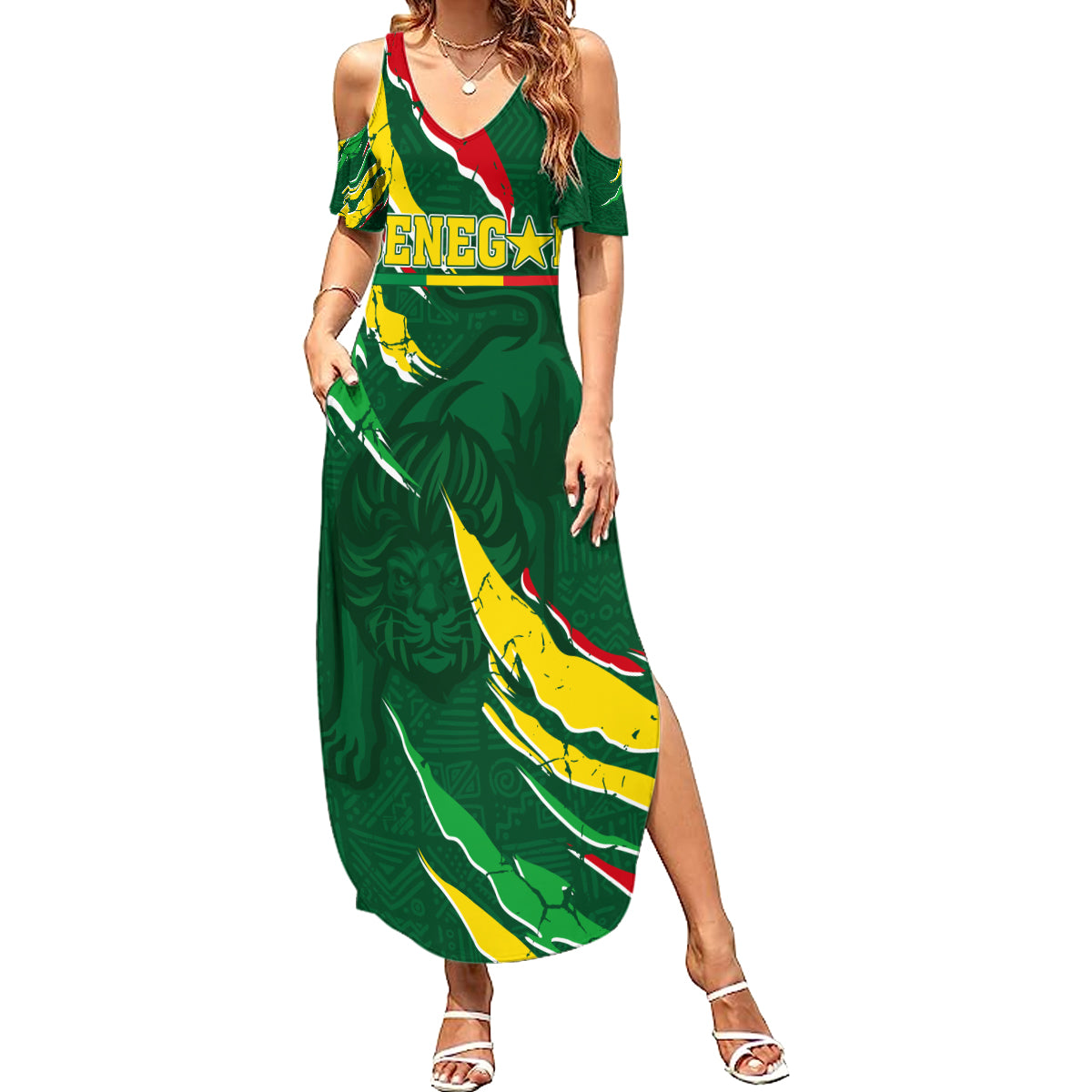 Custom Senegal Football Summer Maxi Dress Nations Cup 2024 Tranga Lions - Wonder Print Shop