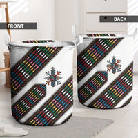 Habesha Kemis Inspired Tilet Pattern Laundry Basket White