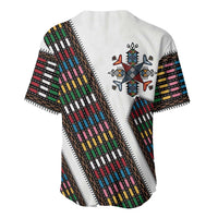Habesha Kemis Inspired Tilet Pattern Baseball Jersey White