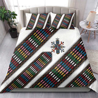 Habesha Kemis Inspired Tilet Pattern Bedding Set White