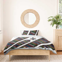 Habesha Kemis Inspired Tilet Pattern Bedding Set White