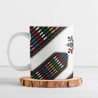 Habesha Kemis Inspired Tilet Pattern Ceramic Mug White