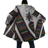 Habesha Kemis Inspired Tilet Pattern Cloak White