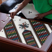 Habesha Kemis Inspired Tilet Pattern Puzzle White