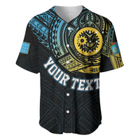 Baseball jersey in black with large yellow turtle emblem, teal collar, and blue/white lettering