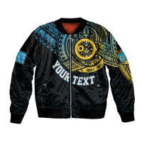 Black unisex bomber jacket with zip front and colorful turtle chest graphic