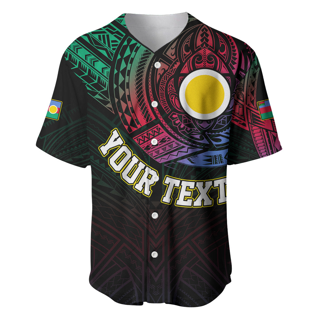 Black baseball jersey front with large yellow-and-green turtle graphic and patterned stripes