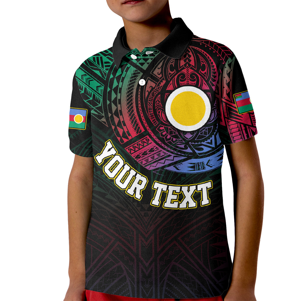 Custom Vanuatu Polo Shirt for Kid Turtle Chest Tattoo Flag Color Shefa - Wonder Print Shop