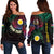 Personalised Vanuatu Off Shoulder Sweater Turtle Chest Tattoo Flag Color - Shefa - Wonder Print Shop