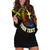 Personalised Vanuatu Hoodie Dress Turtle Chest Tattoo Flag Color - Tafea - Wonder Print Shop