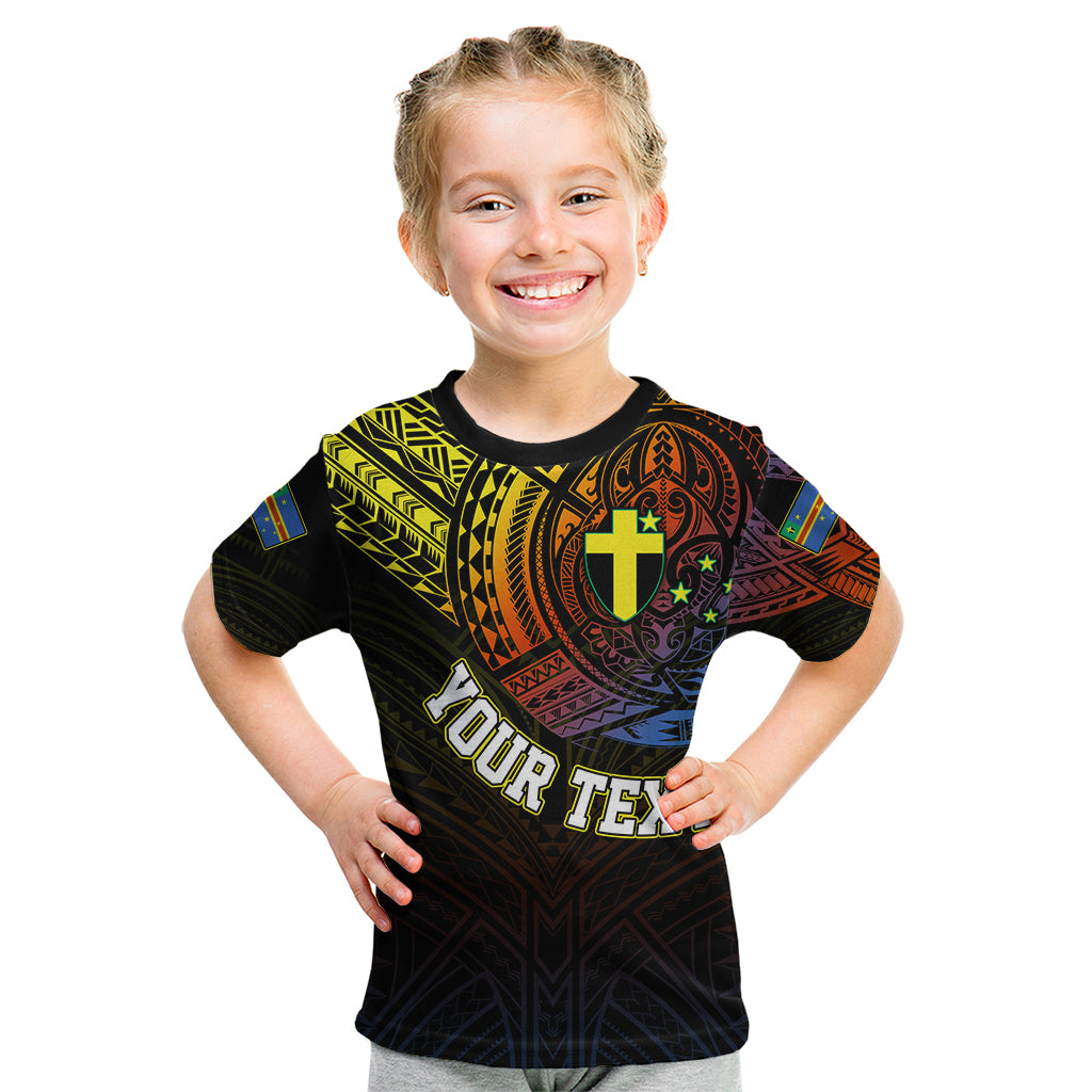 Personalised Vanuatu Kid T Shirt Turtle Chest Tattoo Flag Color - Tafea - Wonder Print Shop