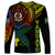 Personalised Vanuatu Long Sleeve Shirt Turtle Chest Tattoo Flag Color - Tafea - Wonder Print Shop