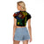 Personalised Vanuatu Raglan Cropped T Shirt Turtle Chest Tattoo Flag Color - Tafea - Wonder Print Shop