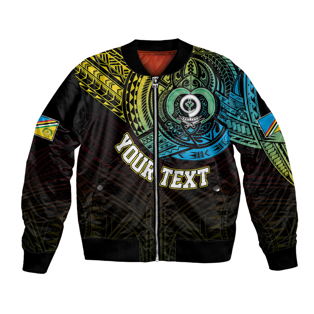 Personalised Vanuatu Bomber Jacket Turtle Chest Tattoo Flag Color - Torba LT7 - Wonder Print Shop