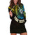 Personalised Vanuatu Hoodie Dress Turtle Chest Tattoo Flag Color - Torba - Wonder Print Shop