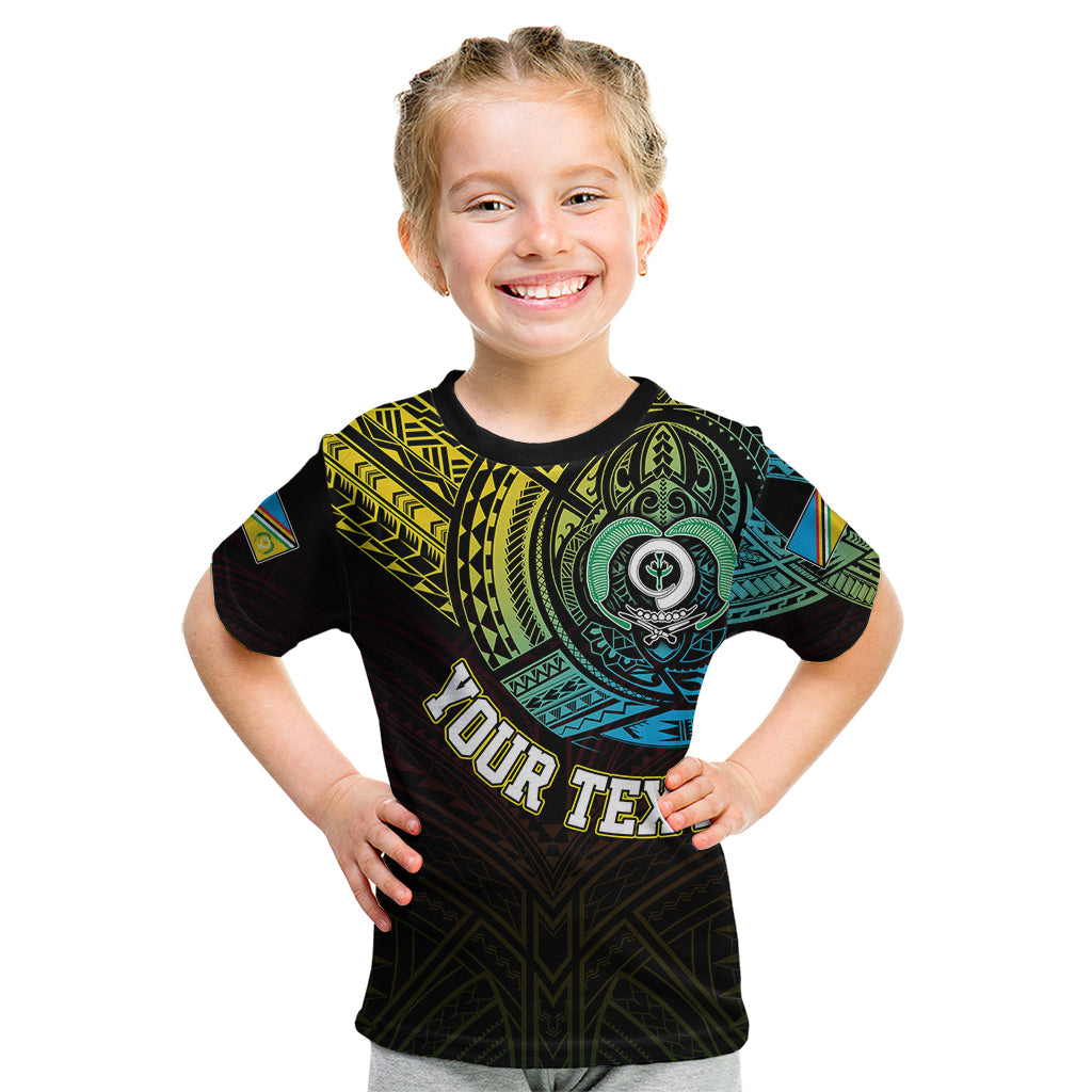 Personalised Vanuatu Kid T Shirt Turtle Chest Tattoo Flag Color - Torba - Wonder Print Shop