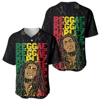 Black baseball jersey showing 'REGGAE MARLEY' and 'ONE LOVE' on front and back