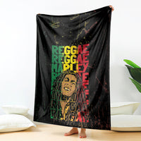 Black reggae blanket hanging backdrop style, featuring bold green stacked lettering