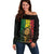 Reggae King Marley Off Shoulder Sweater Typeset Grunge Style - Wonder Print Shop