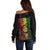 Reggae King Marley Off Shoulder Sweater Typeset Grunge Style - Wonder Print Shop