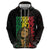 Reggae King Marley Zip Hoodie Typeset Grunge Style - Wonder Print Shop