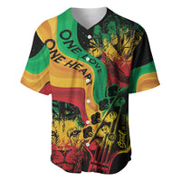 Men's baseball jersey with multicolor reggae flag graphic and button front
