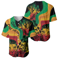 Two-pack baseball jerseys with reggae flag graphic, button front and short sleeves