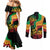 Reggae Day Couples Matching Mermaid Dress and Long Sleeve Button Shirt One Love One Heart