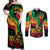 Reggae Day Couples Matching Off Shoulder Maxi Dress and Long Sleeve Button Shirt One Love One Heart LT7 - Wonder Print Shop