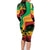 Reggae Day Family Matching Long Sleeve Bodycon Dress and Hawaiian Shirt One Love One Heart LT7 - Wonder Print Shop