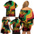 Reggae Day Family Matching Off Shoulder Short Dress and Hawaiian Shirt One Love One Heart LT7 - Wonder Print Shop