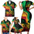 Reggae Day Family Matching Short Sleeve Bodycon Dress and Hawaiian Shirt One Love One Heart - Wonder Print Shop