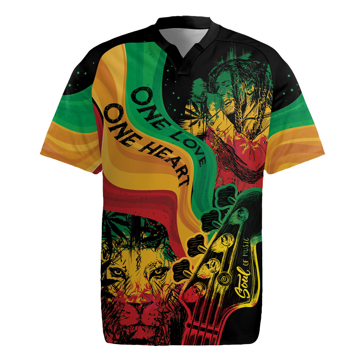 Reggae Day Rugby Jersey One Love One Heart