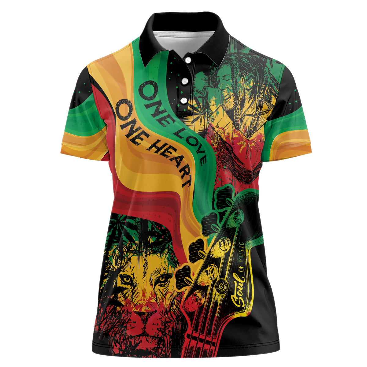 Reggae Day Women Polo Shirt One Love One Heart