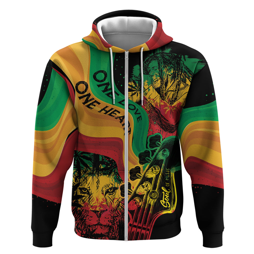 Reggae Day Zip Hoodie One Love One Heart - Wonder Print Shop