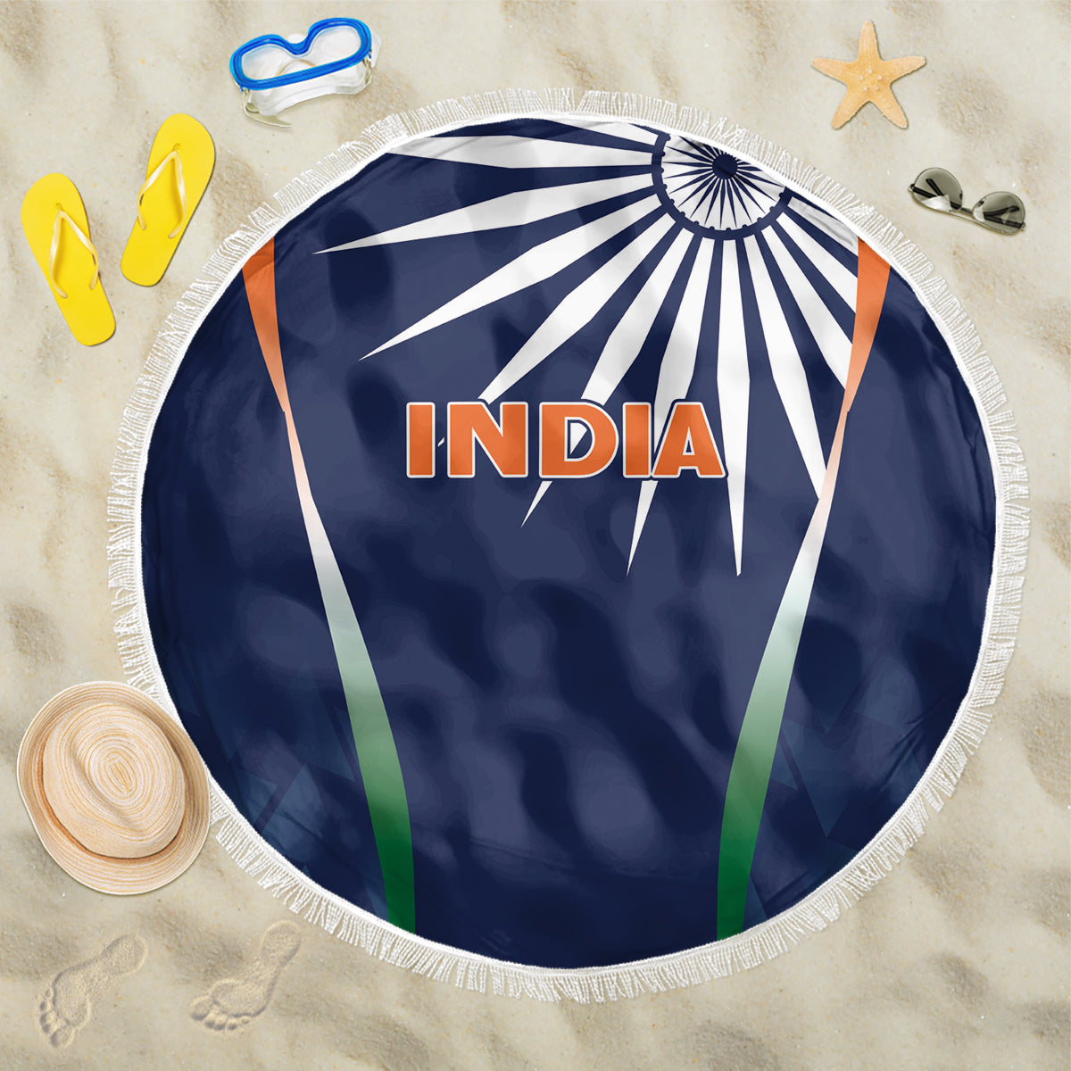 India Cricket World Cup 2024 Beach Blanket Men In Blue Dynamic LT7 - Wonder Print Shop