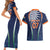 India Cricket World Cup 2024 Couples Matching Short Sleeve Bodycon Dress and Hawaiian Shirt Men In Blue Dynamic LT7 - Wonder Print Shop