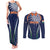 India Cricket World Cup 2024 Couples Matching Tank Maxi Dress and Long Sleeve Button Shirt Men In Blue Dynamic LT7 - Wonder Print Shop