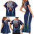 India Cricket World Cup 2024 Family Matching Short Sleeve Bodycon Dress and Hawaiian Shirt Men In Blue Dynamic - Wonder Print Shop