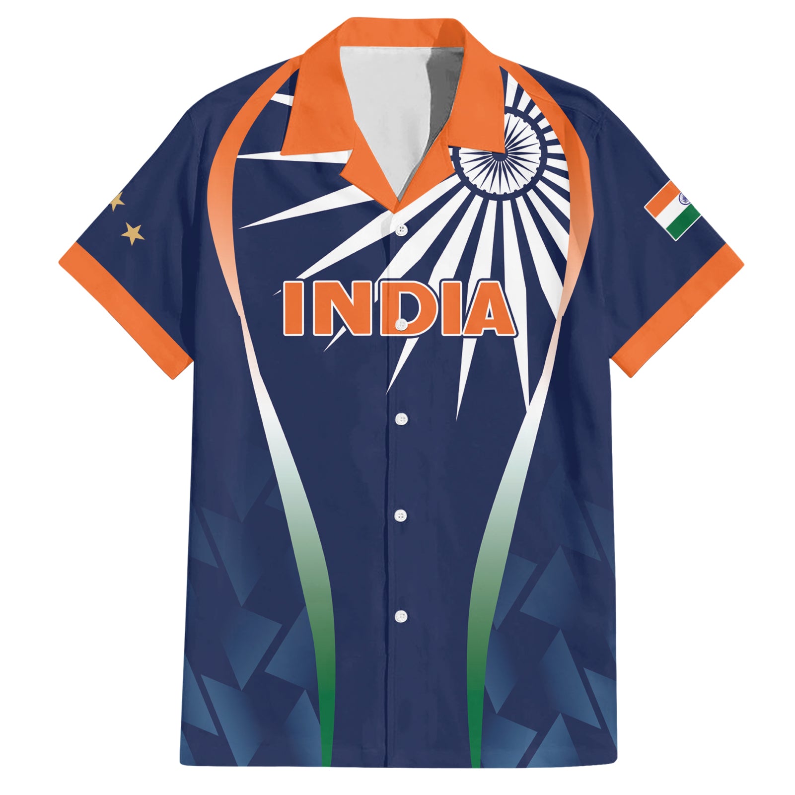 India Cricket World Cup 2024 Hawaiian Shirt Men In Blue Dynamic - Wonder Print Shop