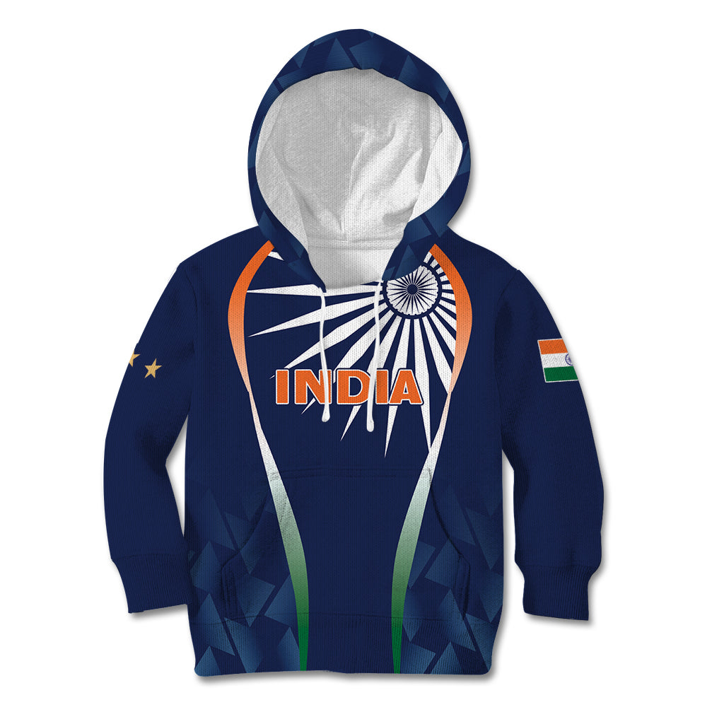 India Cricket World Cup 2024 Kid Hoodie Men In Blue Dynamic - Wonder Print Shop