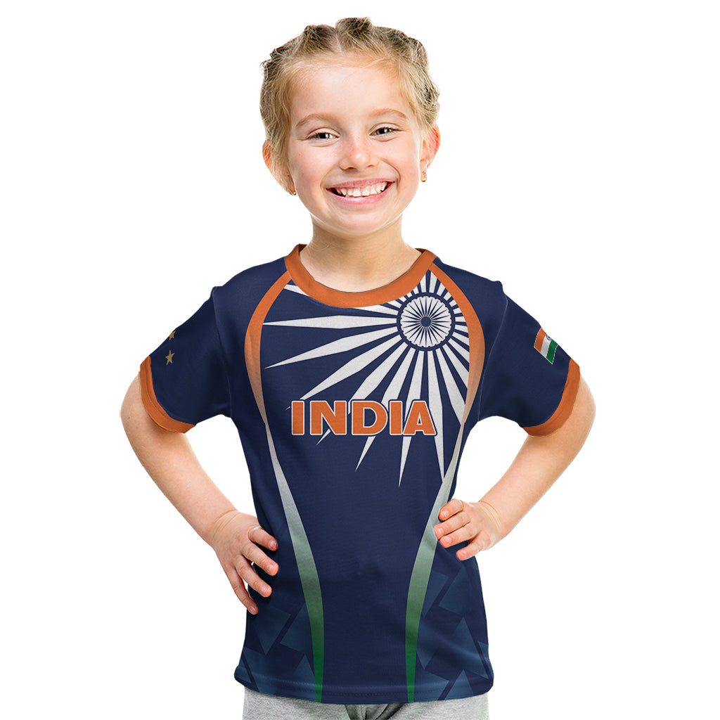 India Cricket World Cup 2024 Kid T Shirt Men In Blue Dynamic