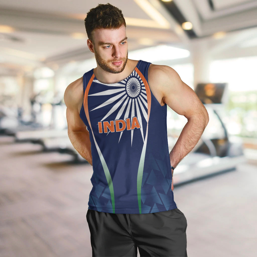 India Cricket World Cup 2024 Men Tank Top Men In Blue Dynamic - Wonder Print Shop