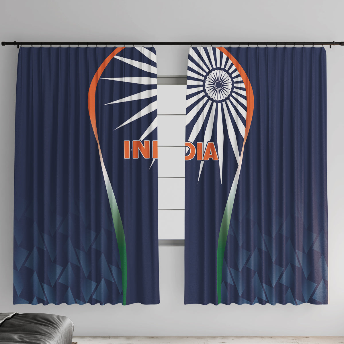 India Cricket World Cup 2024 Window Curtain Men In Blue Dynamic