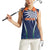 India Cricket World Cup 2024 Women Sleeveless Polo Shirt Men In Blue Dynamic